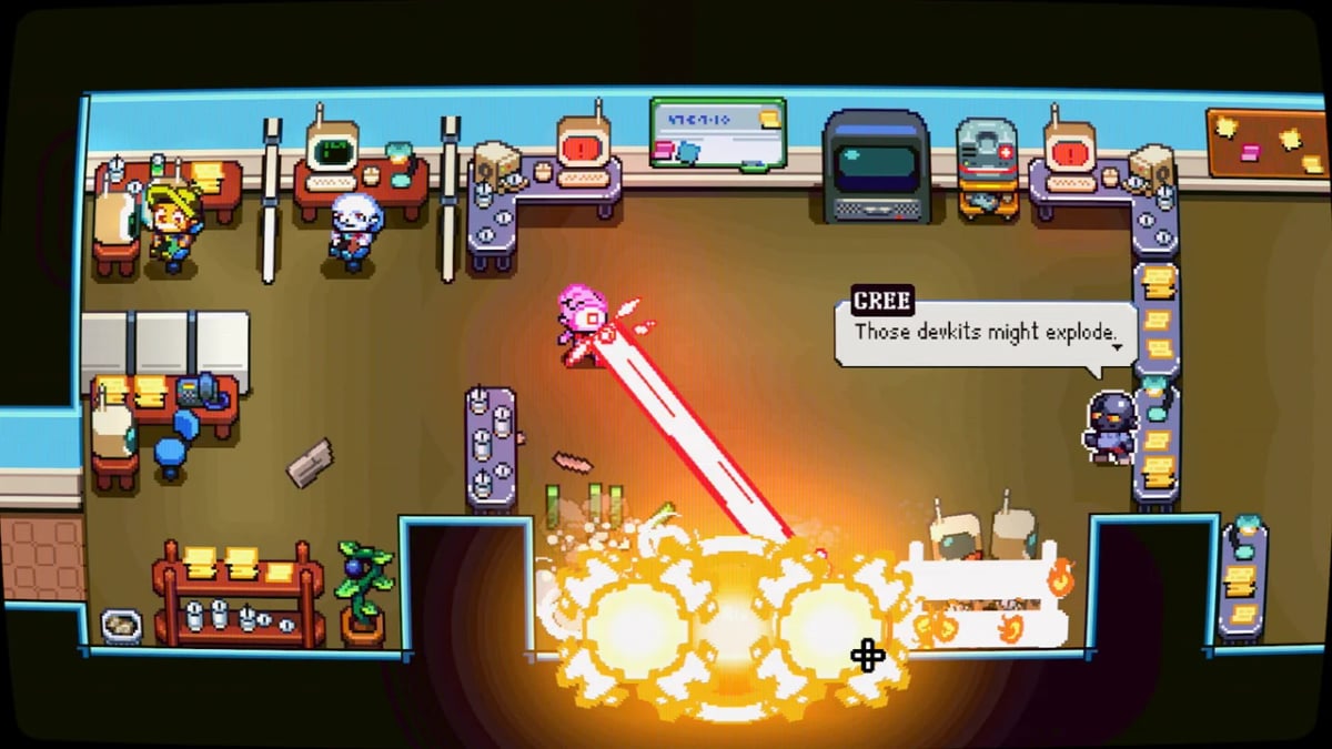 Laser Guy is a twin-stick "anti-shooter" about a stressed out game developer who can't stop shooting laser beams from his eye