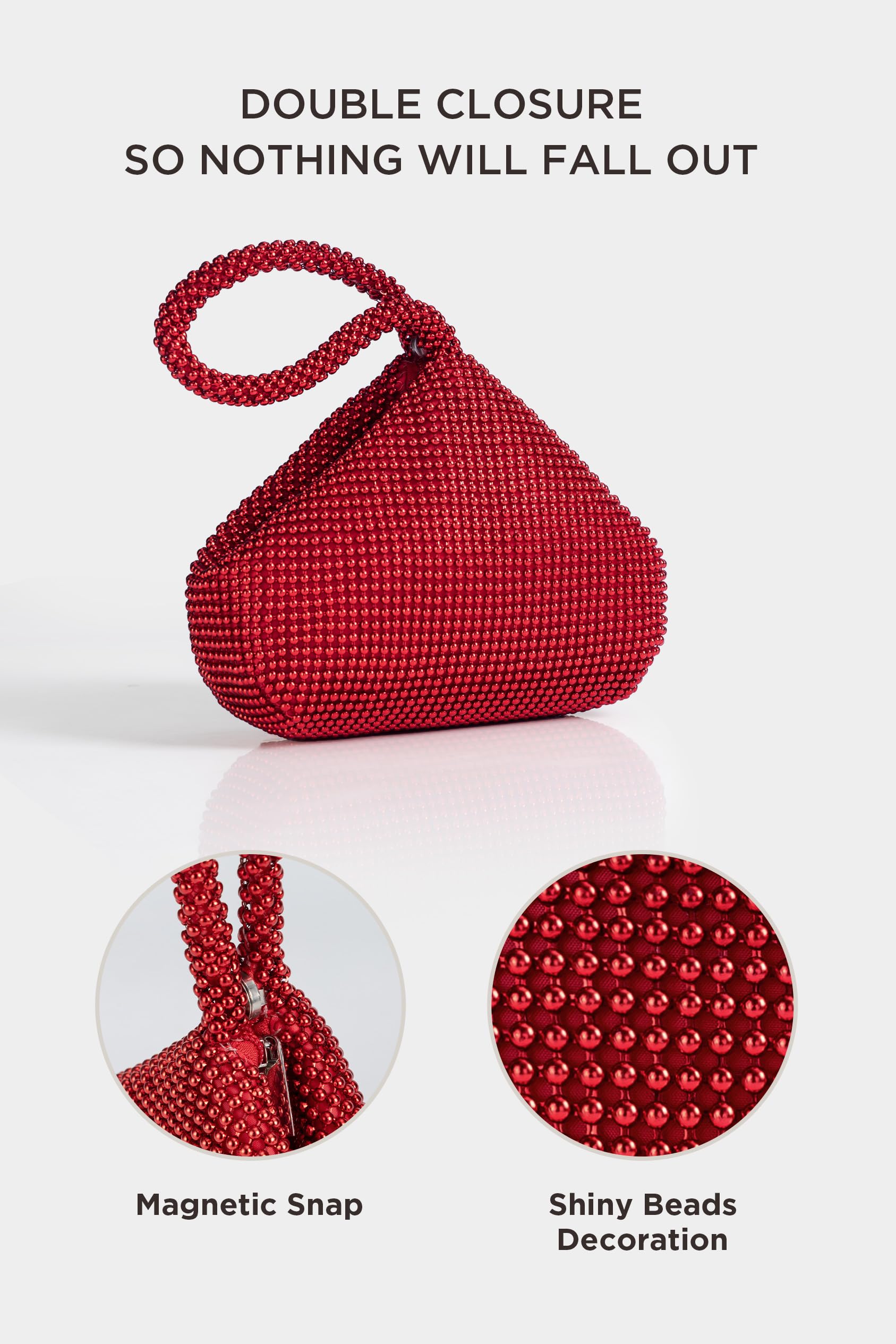 BABEYOND Women's Vintage Beaded Triangle Clutch Evening Bag