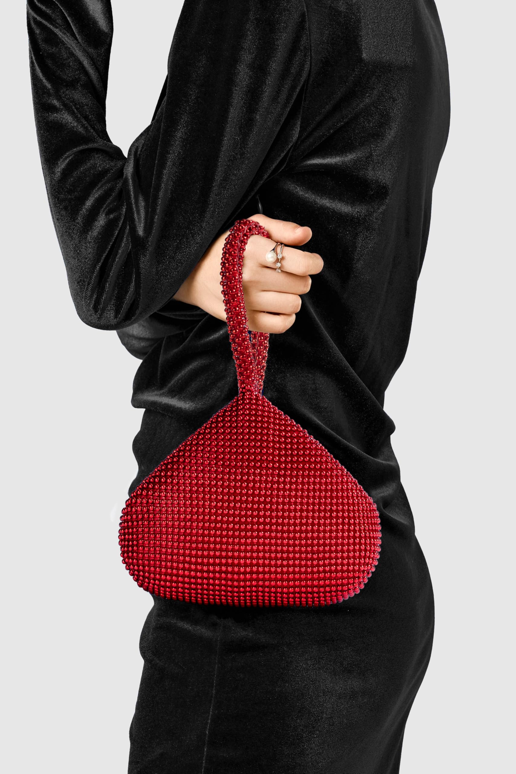 BABEYOND Women's Vintage Beaded Triangle Clutch Evening Bag