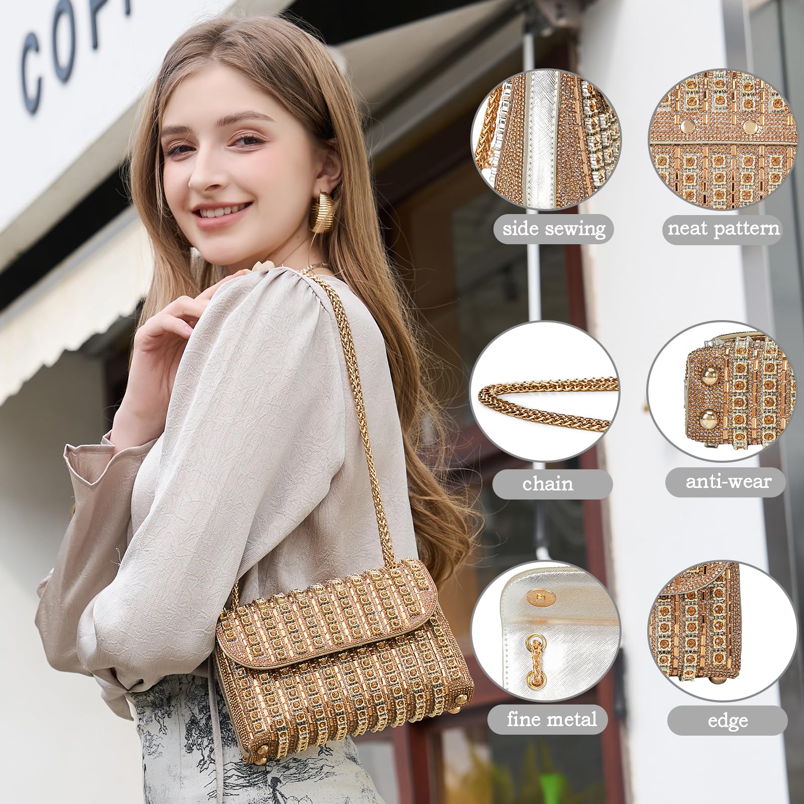 BBTT.ful Rhinestone Crystal Evening Shoulder Bag