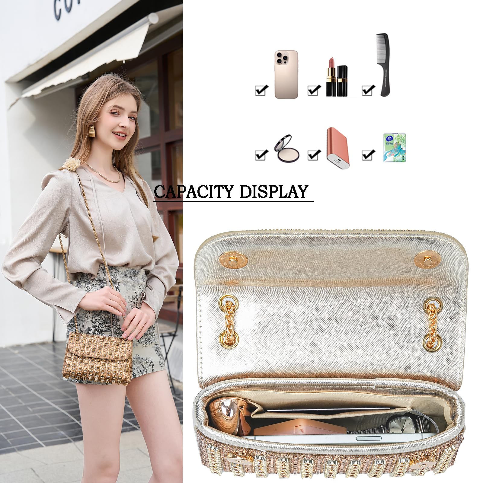 BBTT.ful Rhinestone Crystal Evening Shoulder Bag