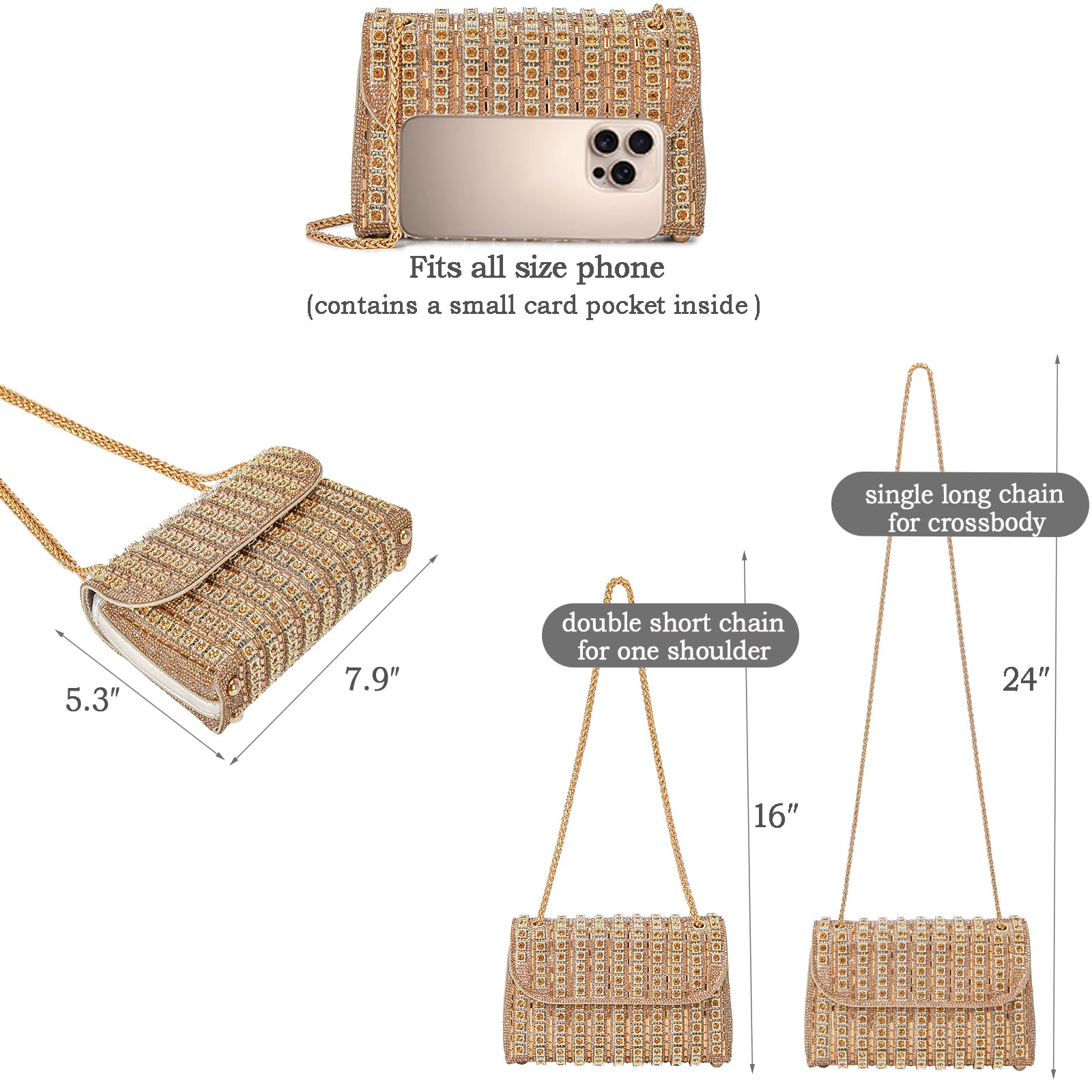 BBTT.ful Rhinestone Crystal Evening Shoulder Bag