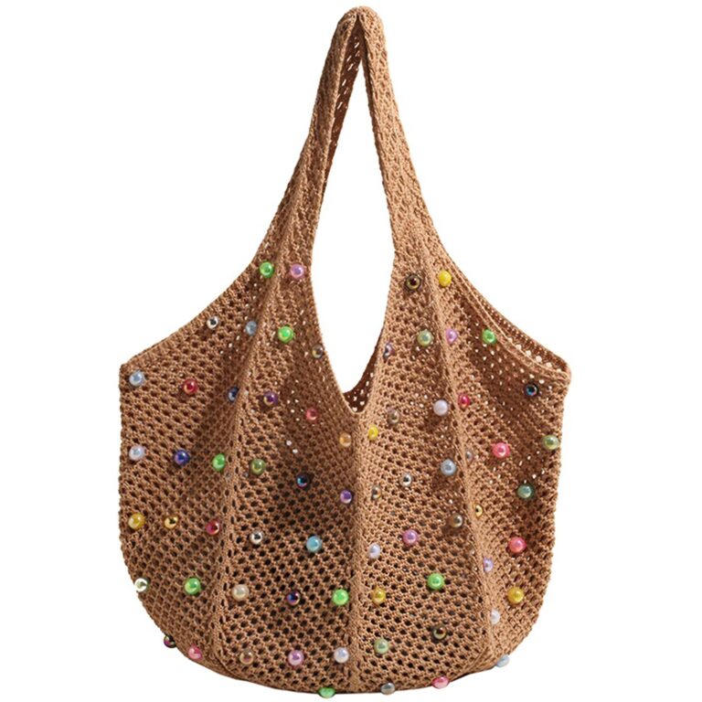 Boho Crochet Beach Tote Shoulder Bag