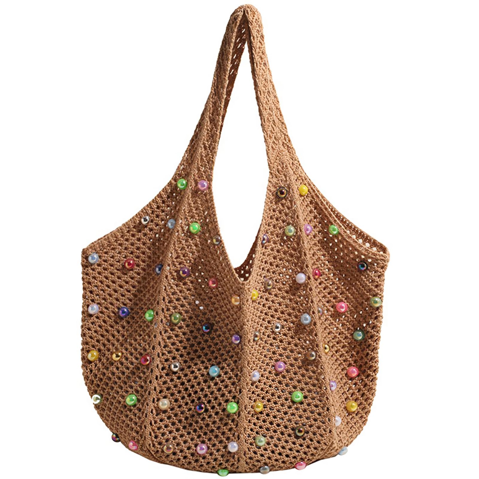Boho Crochet Beach Tote Shoulder Bag