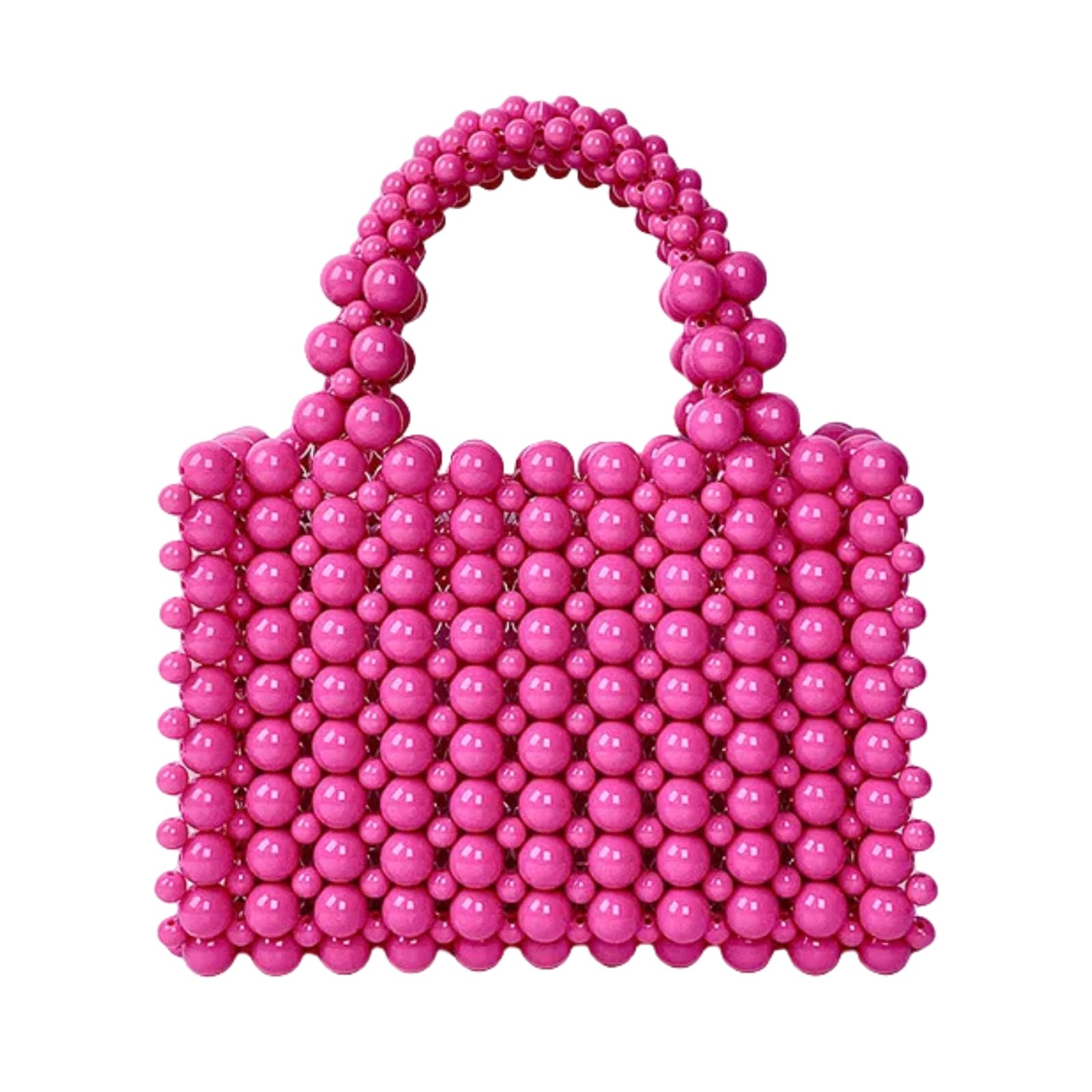 HIPIHOM Handmade Acrylic Beaded Pearl Clutch