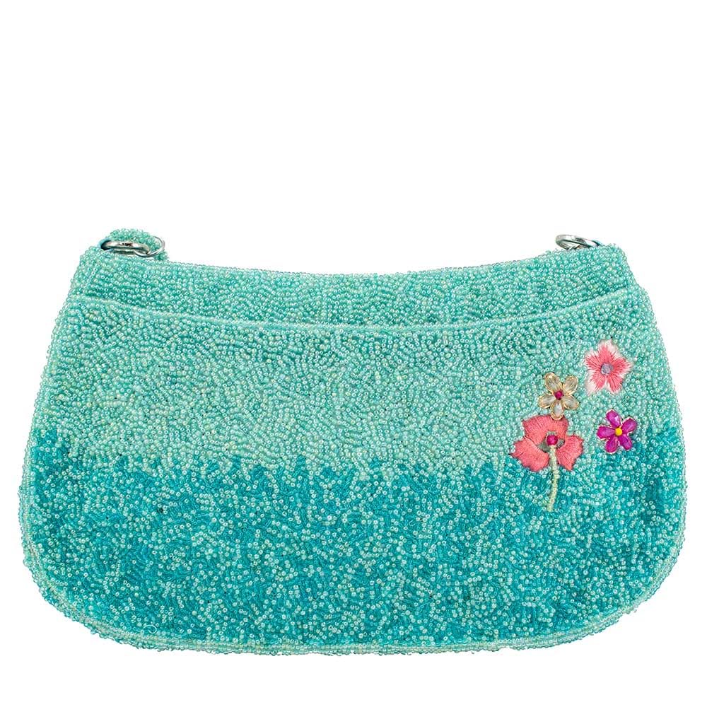 Mary Frances Flirty Flamingos Multicolor Beaded Crossbody Clutch Handbag