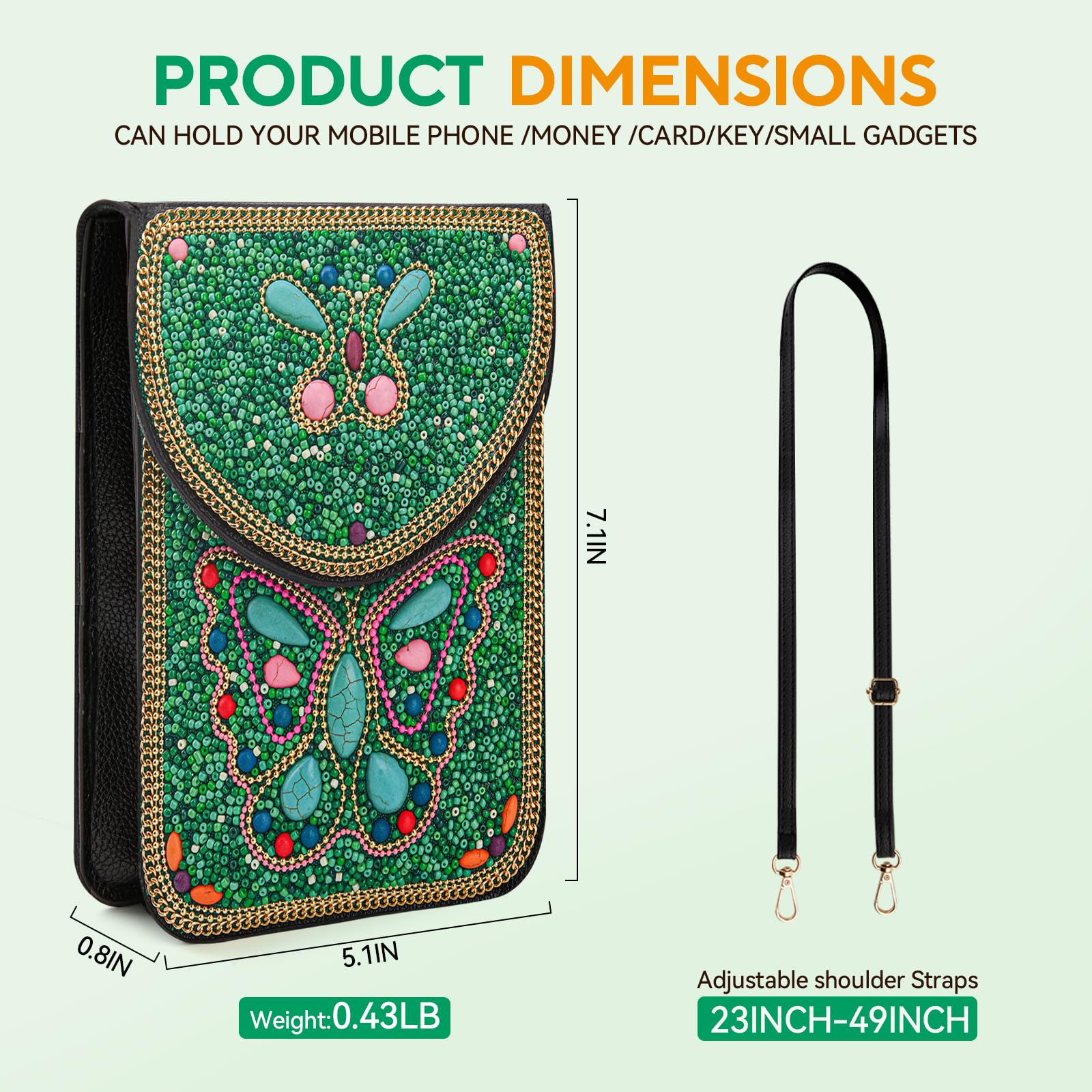 Ayuoejik Small Beaded Crossbody Bag