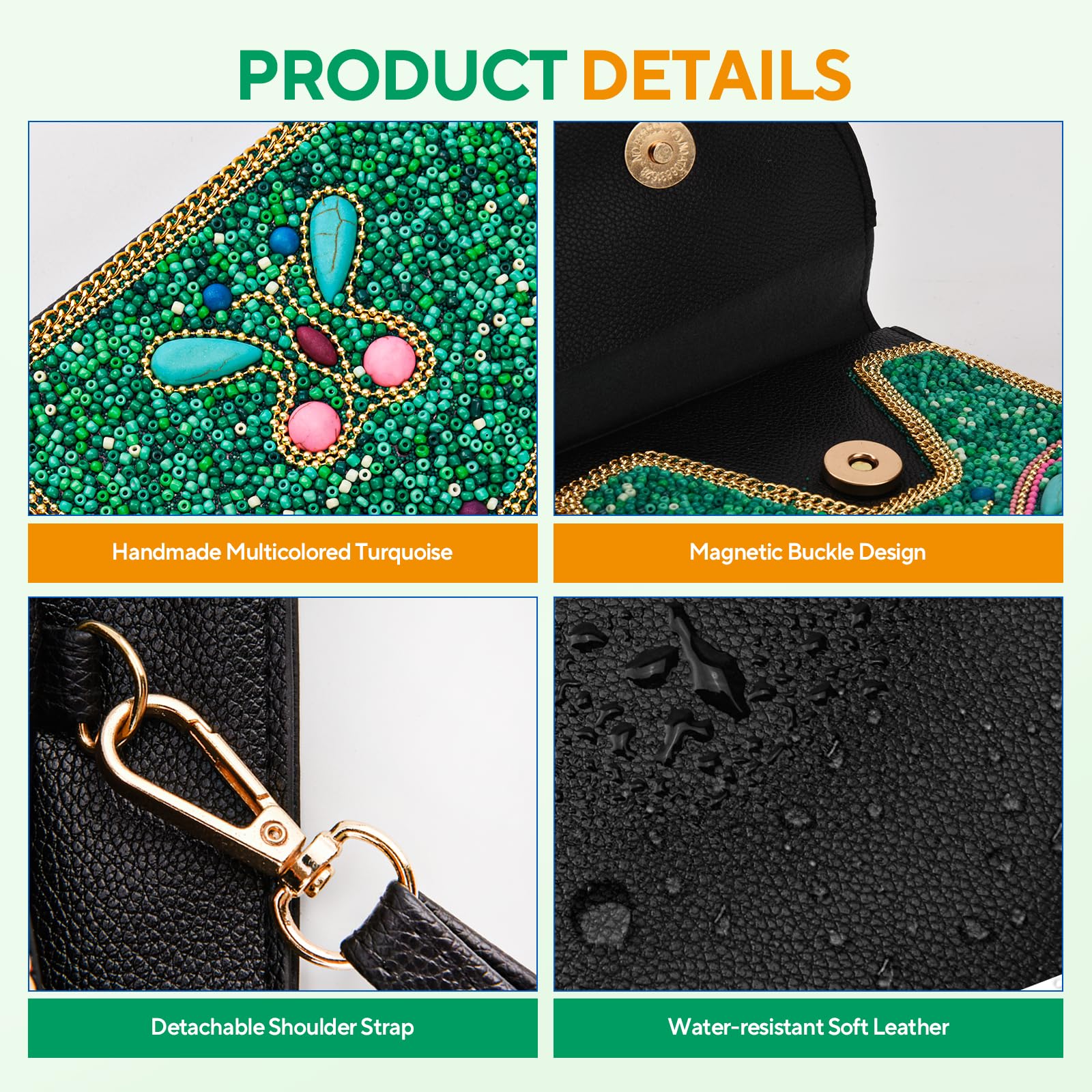Ayuoejik Small Beaded Crossbody Bag