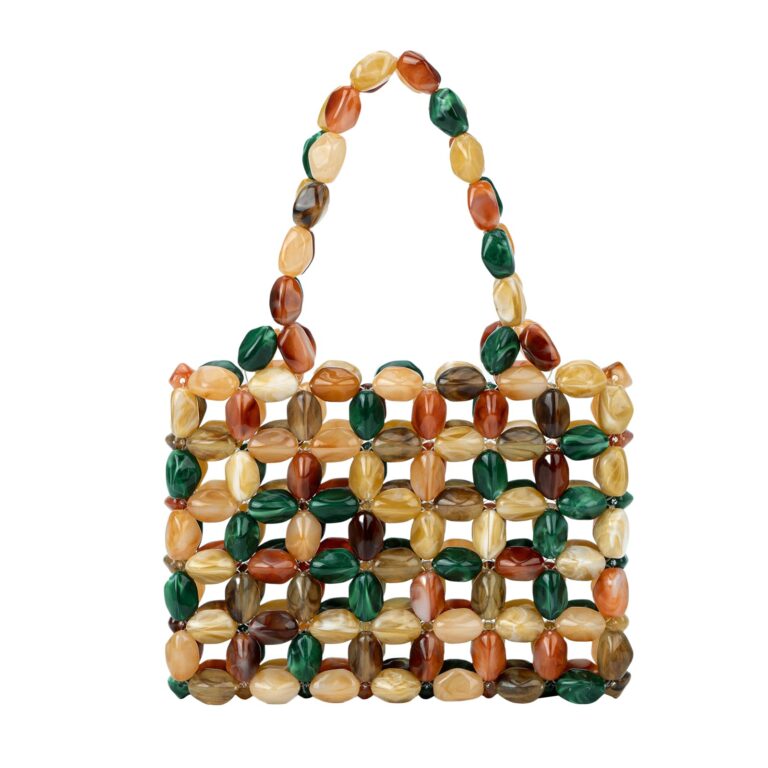 Boho Colorful Acrylic Beaded Tote Bag
