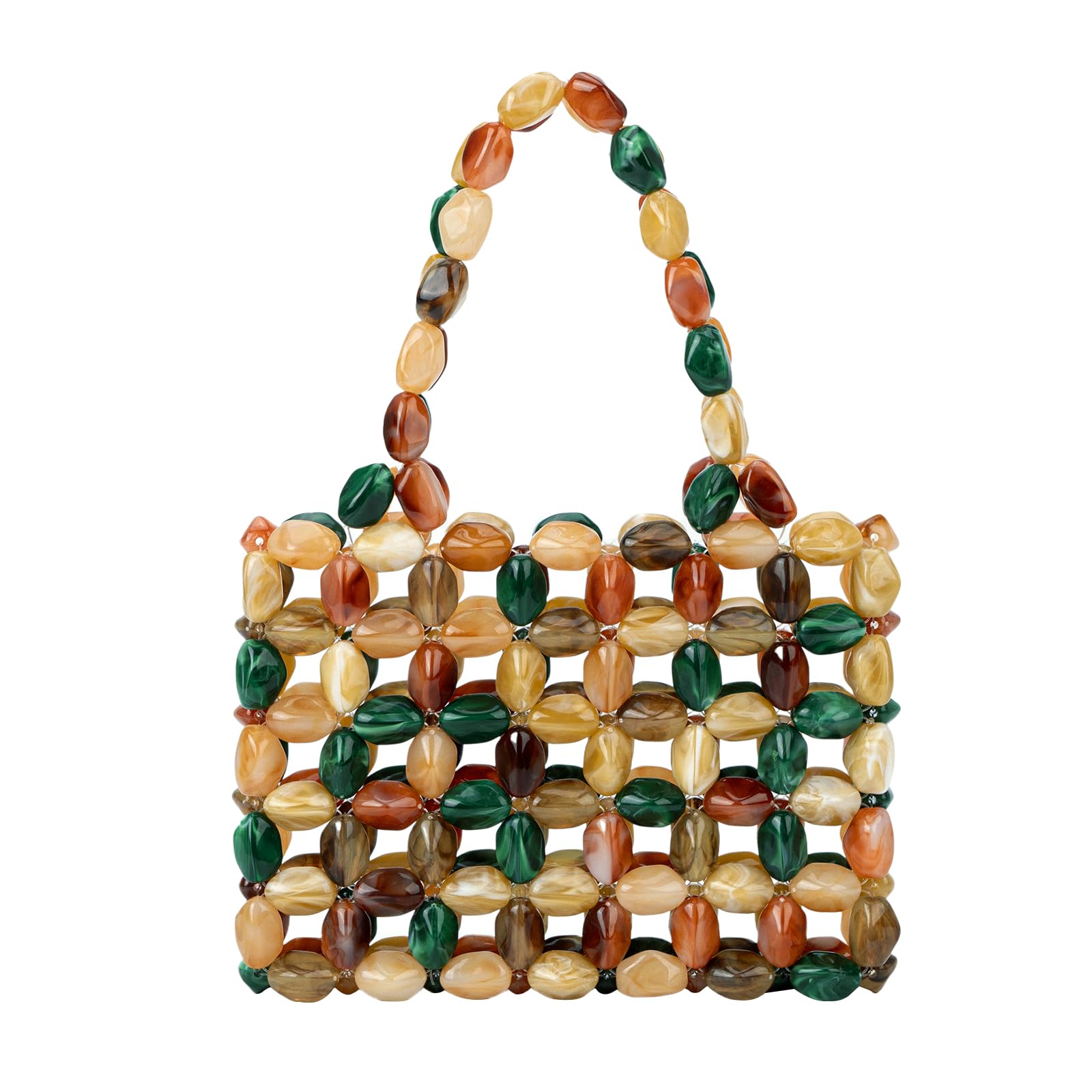 Boho Colorful Acrylic Beaded Tote Bag