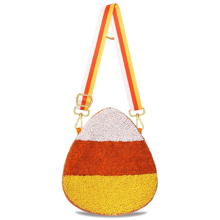 Halloween Women's Beaded Pumpkin, Boo Ghost, Candy Corn Crossbody Shoulder Purse