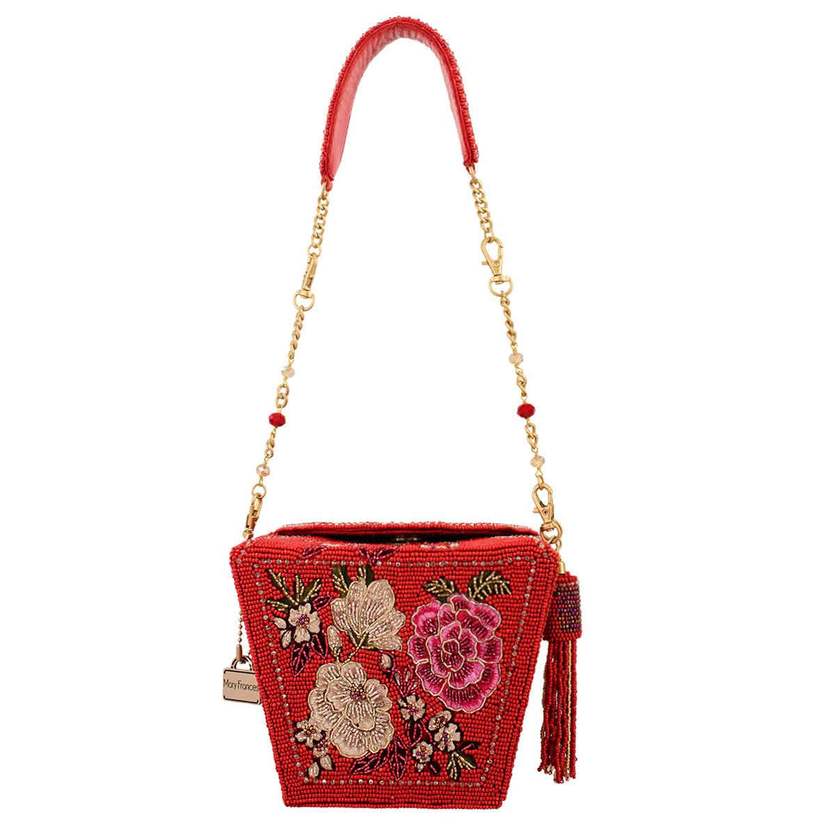 Mary Frances Scarlet Bloom Shoulder Handbag