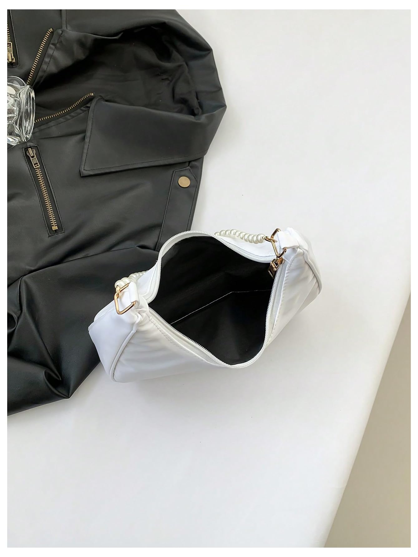Verdusa Women's Pearl Top Handle Floral Hobo Shoulder Handbag
