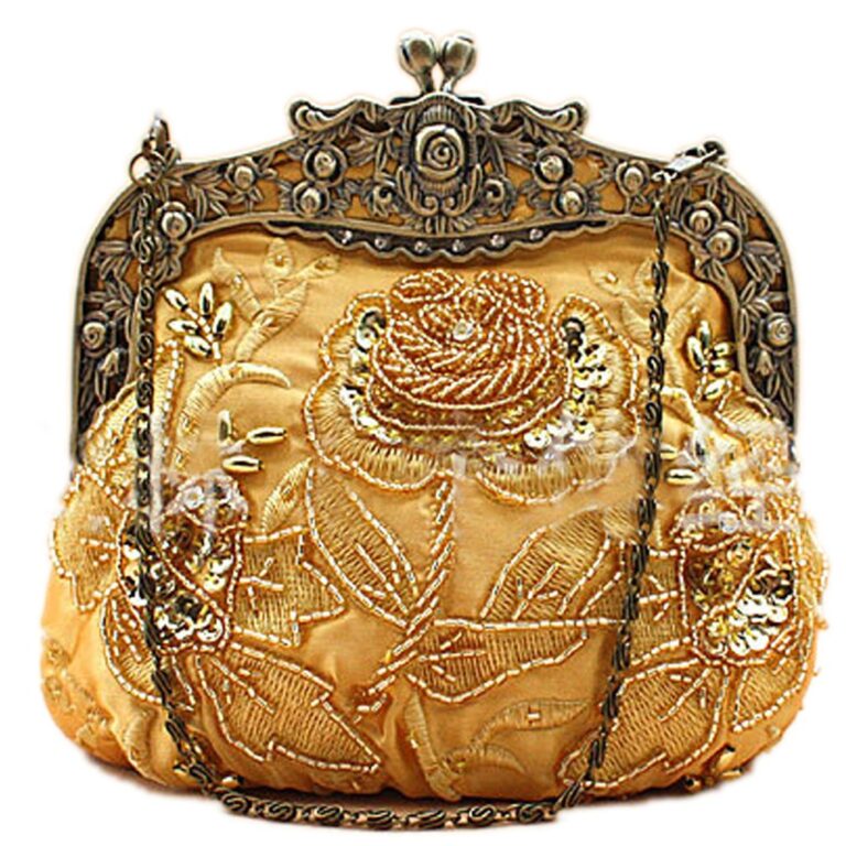 Belsen Women's Vintage Beaded Sequin Flower Evening Handbags