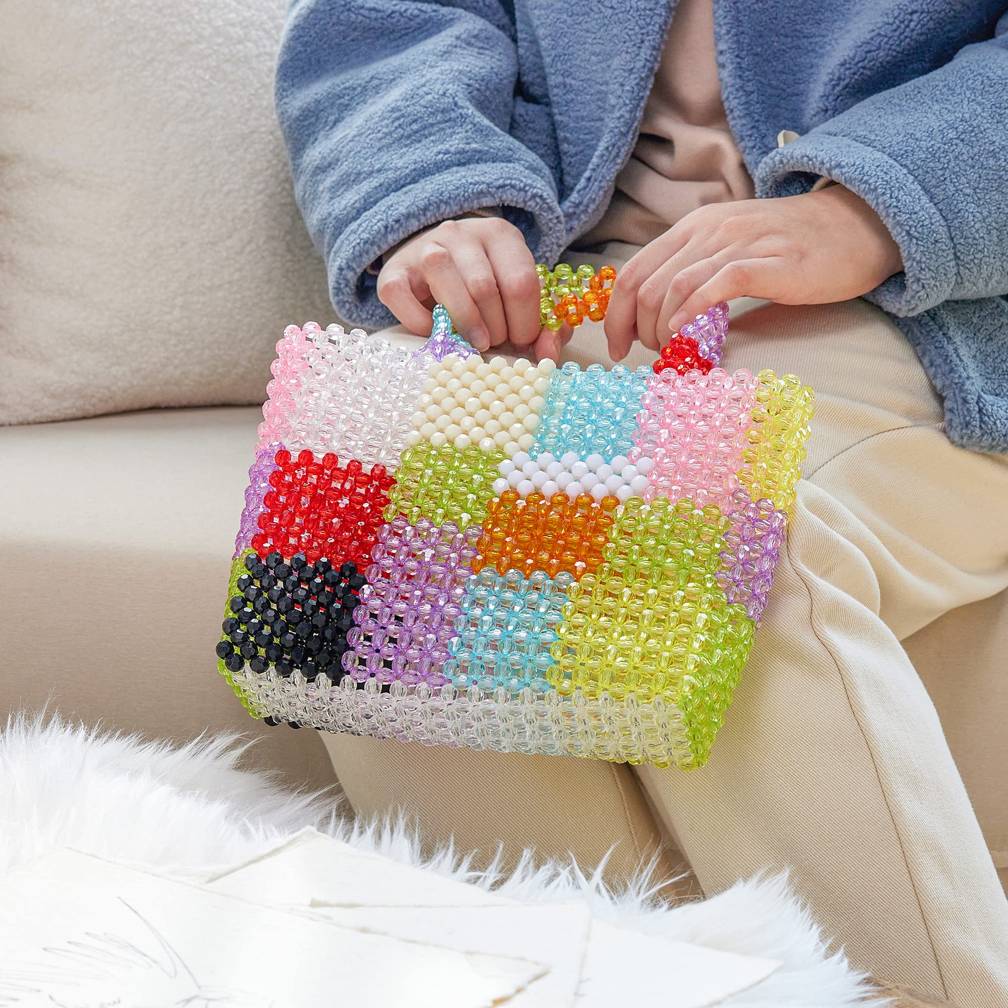 Grandxii Handmade Acrylic Beaded Tote Bag