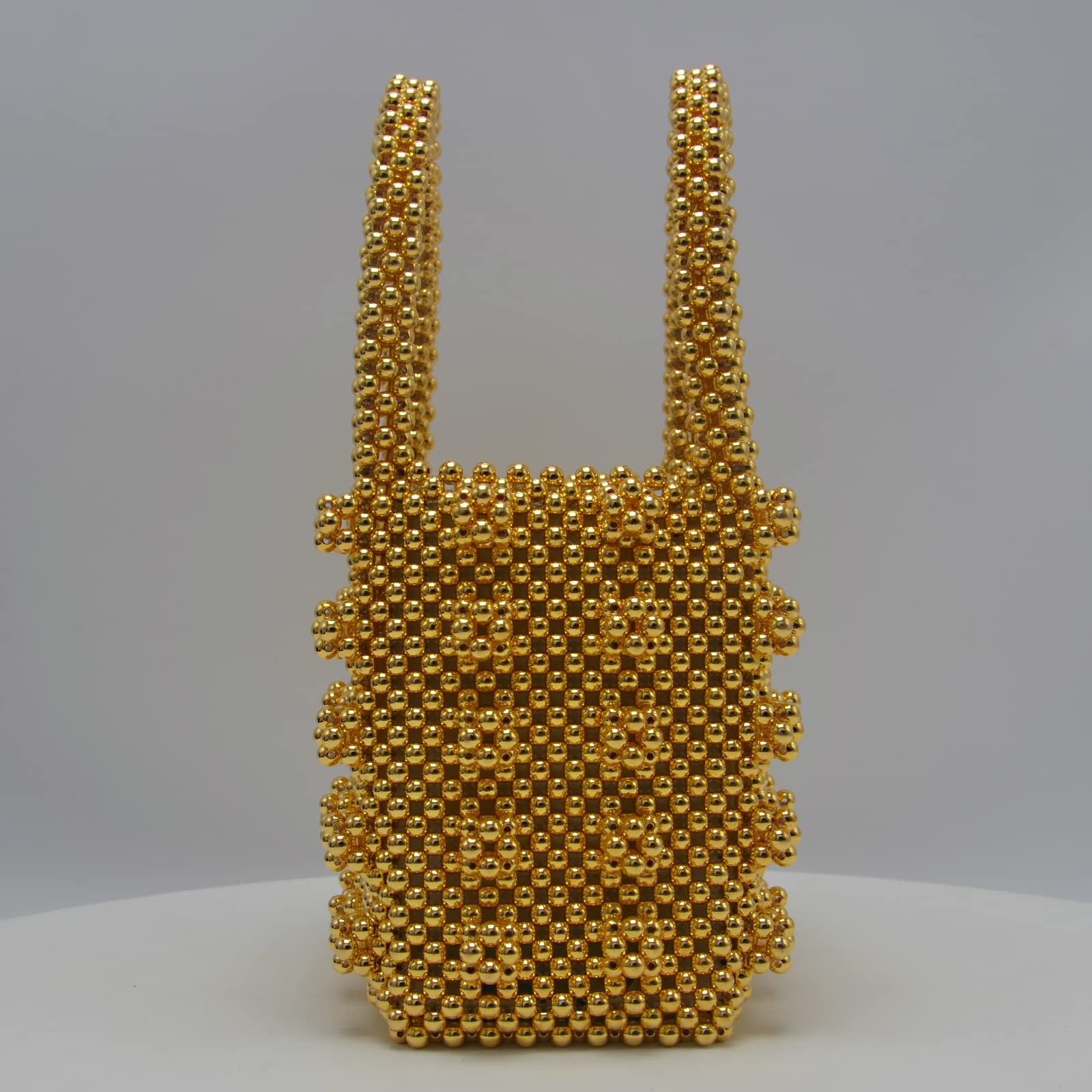 Miuco Women's Handmade Beaded Crystal Pearl Tote Handbags