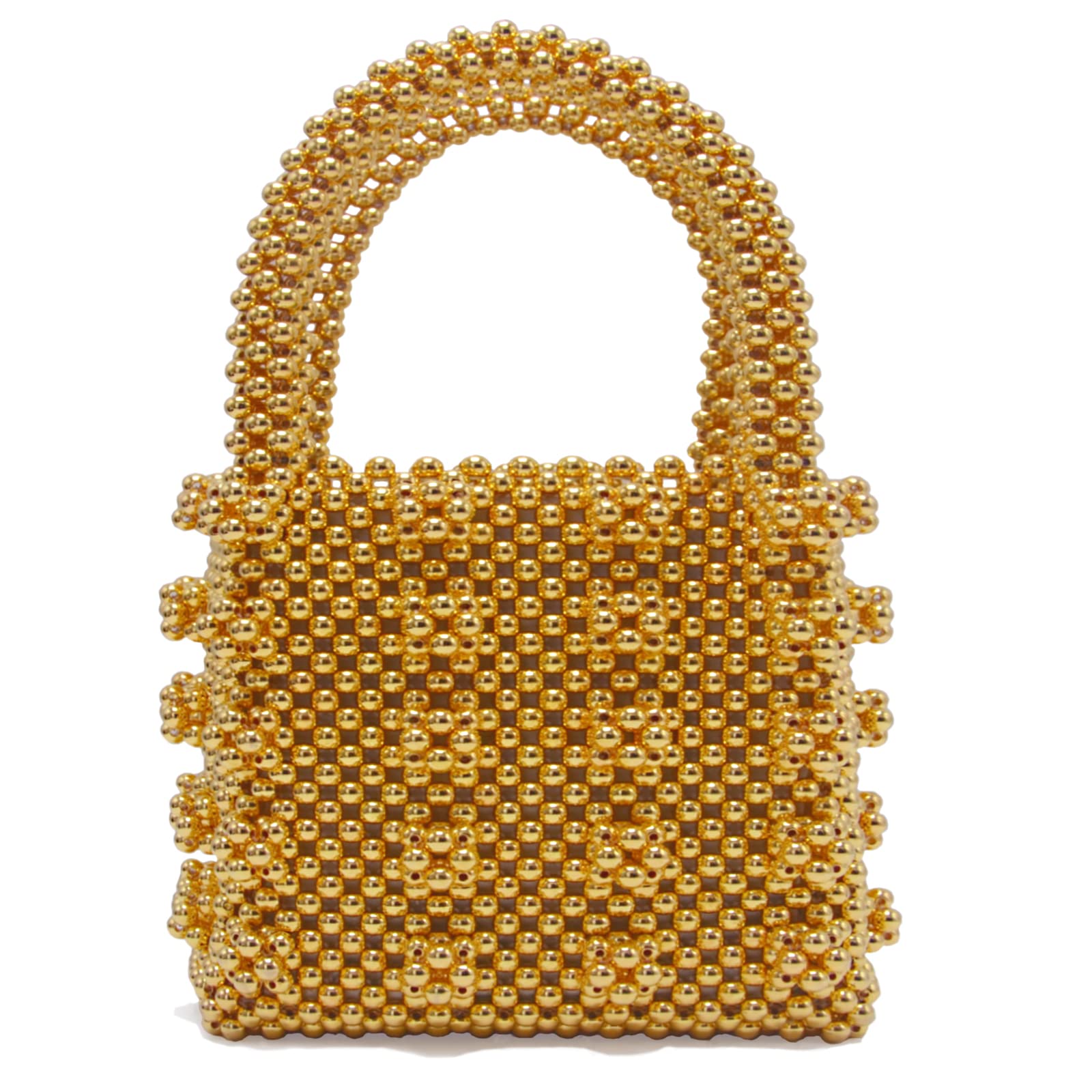 Miuco Women's Handmade Beaded Crystal Pearl Tote Handbags