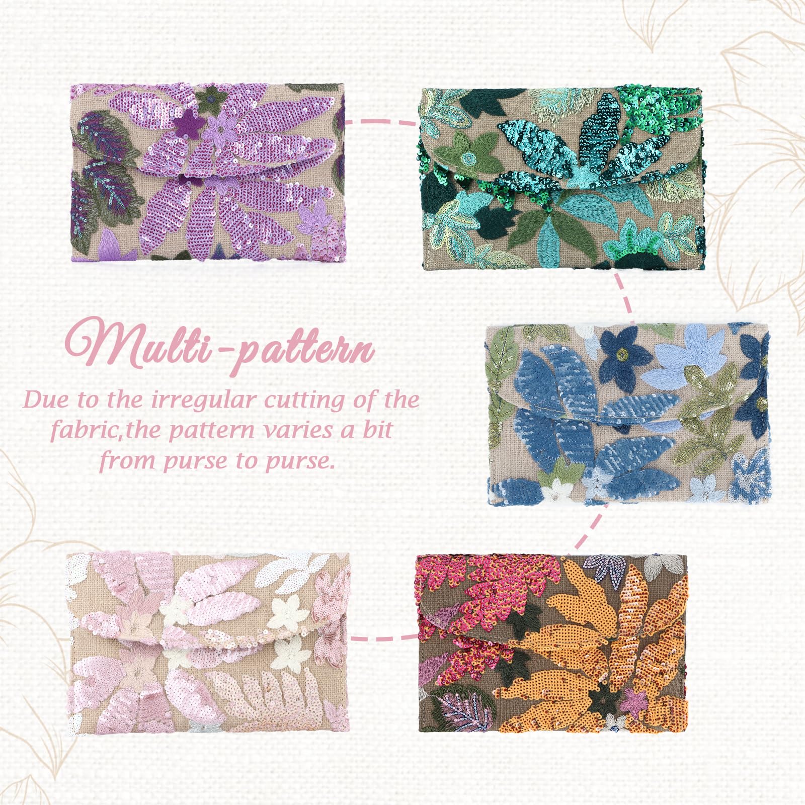Oweisong Floral Clutch Purses