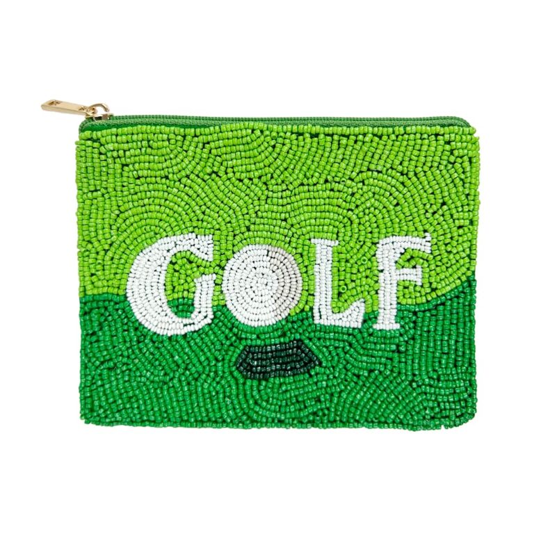 Pretty Robes Green Golf Beaded Coin Purse