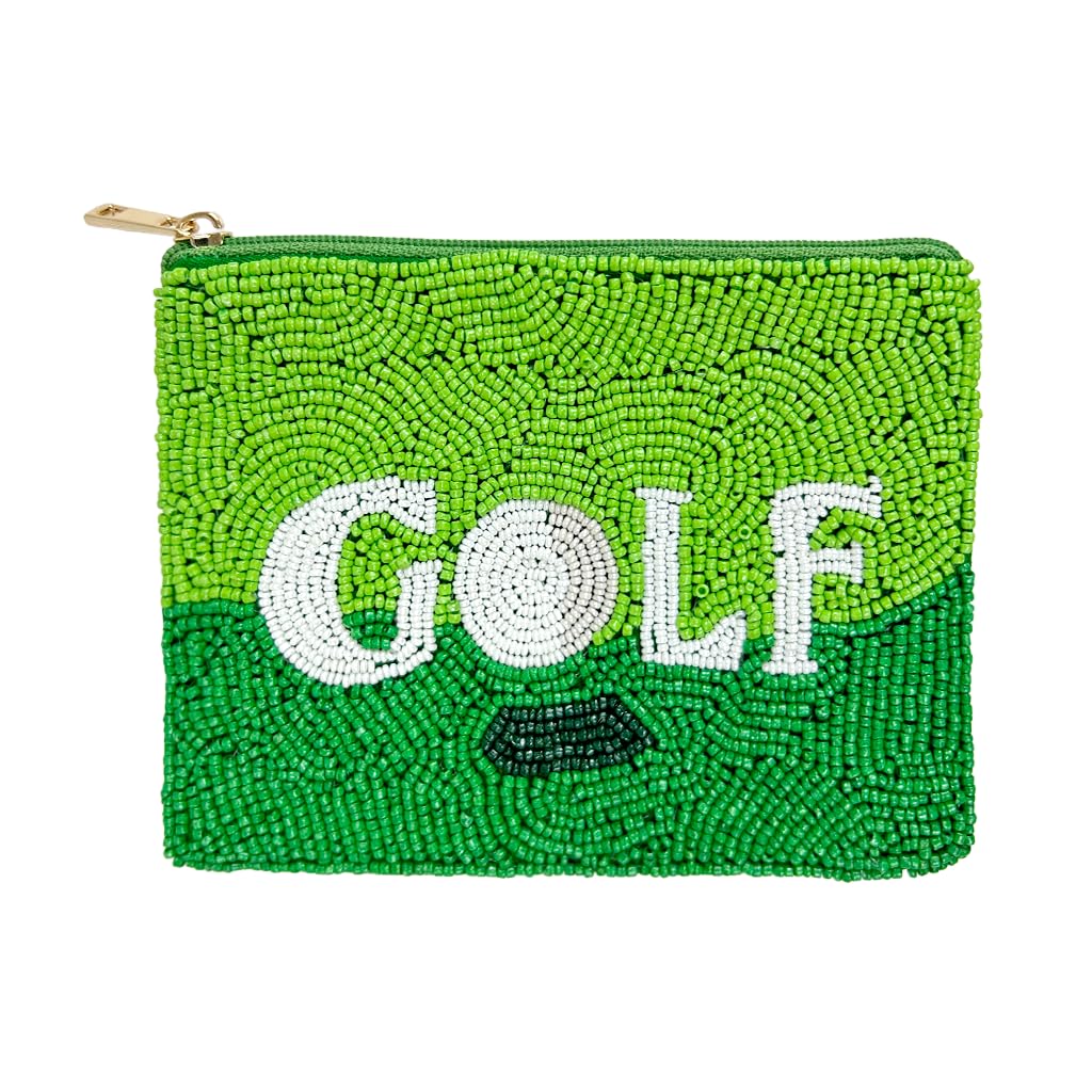 Pretty Robes Green Golf Beaded Coin Purse