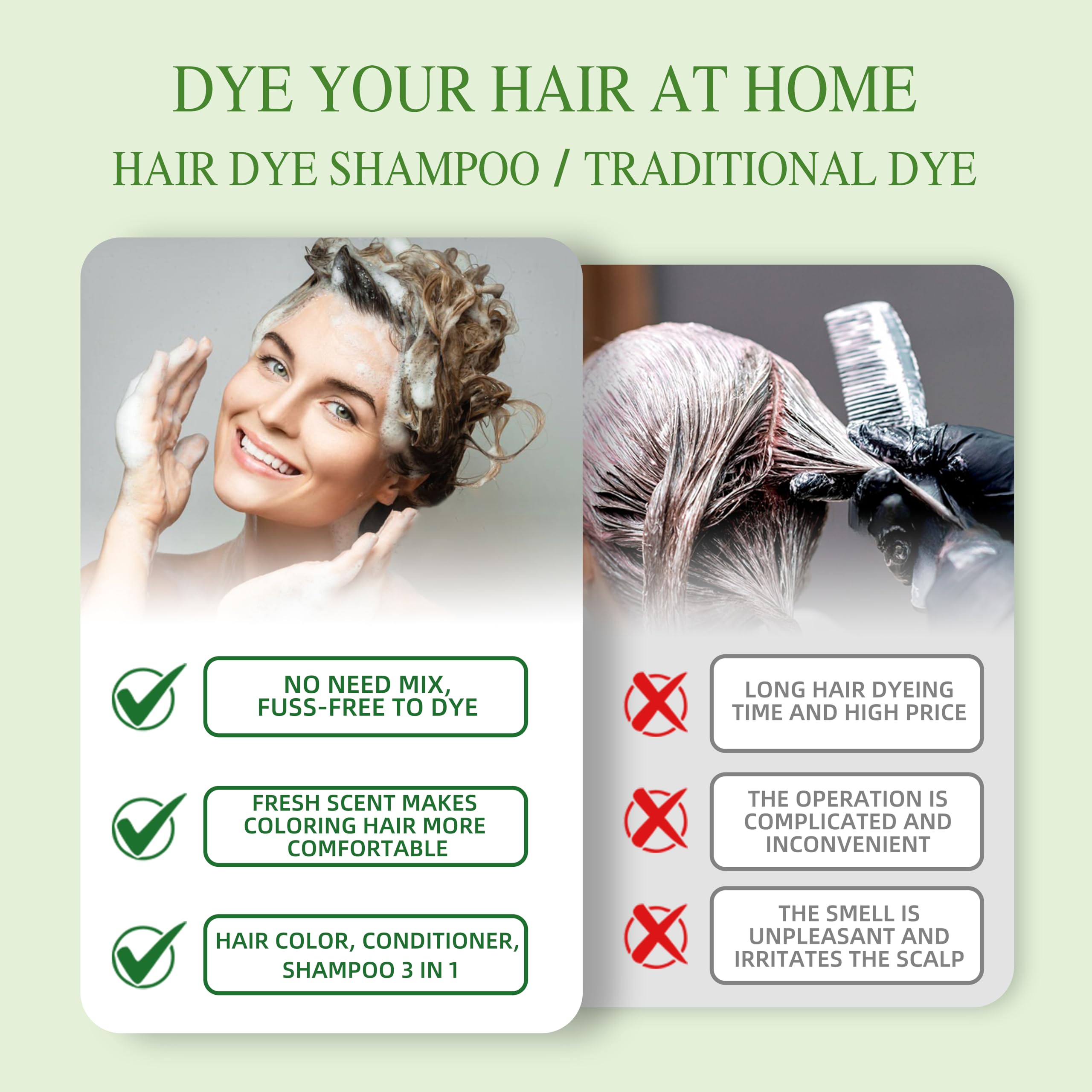 SHIHUANUO 3-in-1 Hair Dye Shampoo
