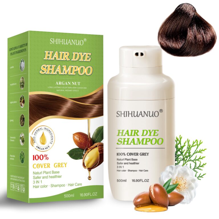 SHIHUANUO 3-in-1 Hair Dye Shampoo for Gray Hair Coverage