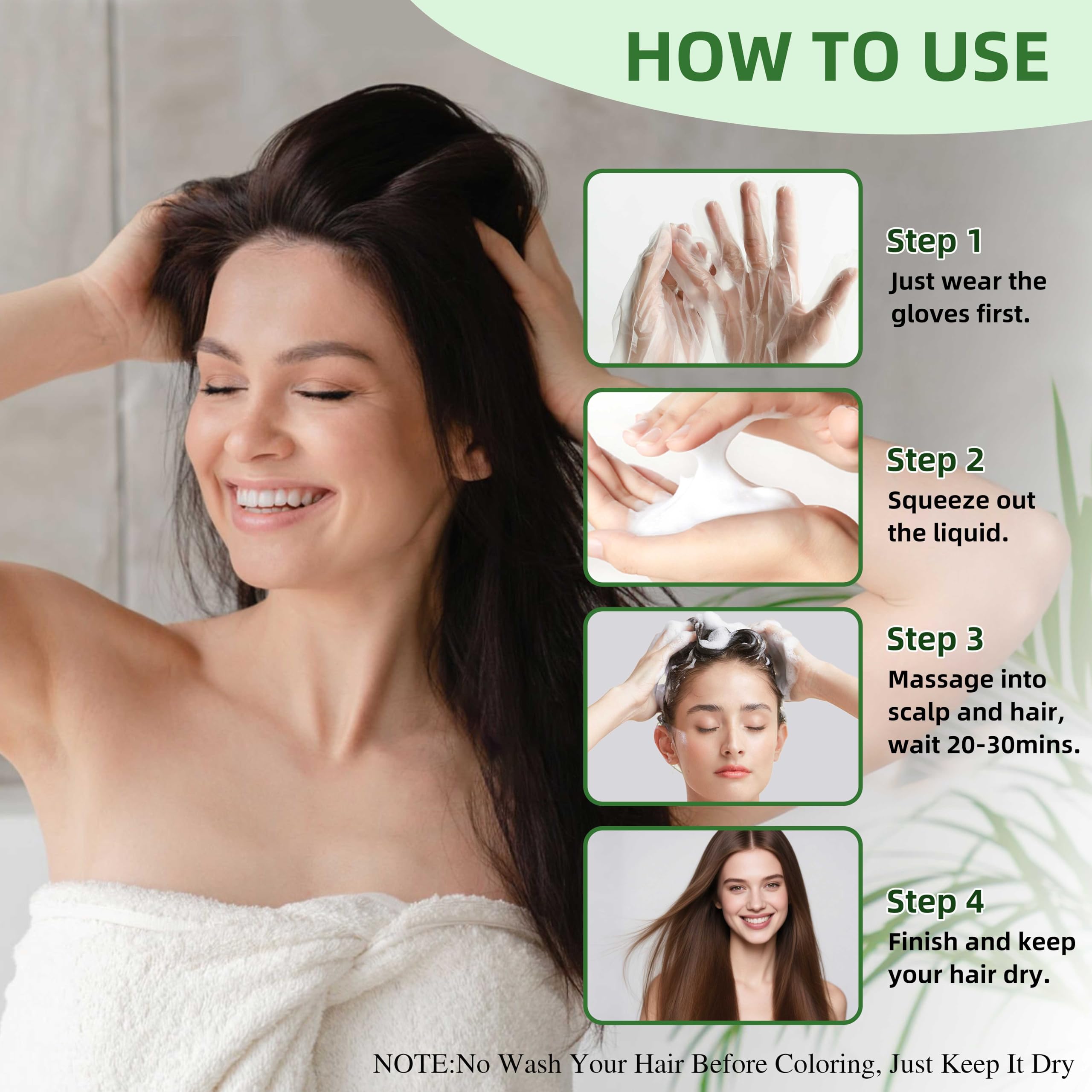 SHIHUANUO Black Hair Dye Shampoo