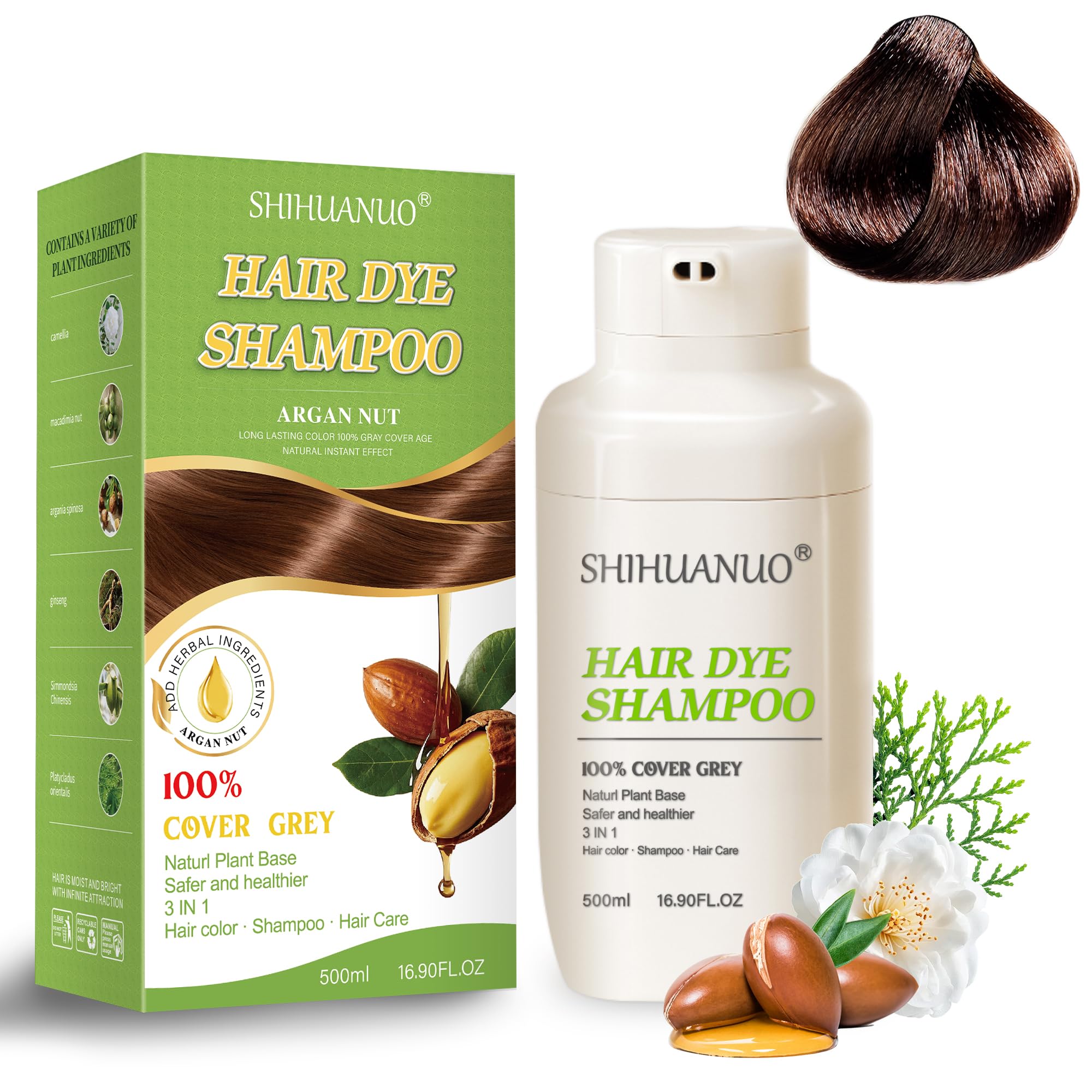SHIHUANUO Black Hair Dye Shampoo