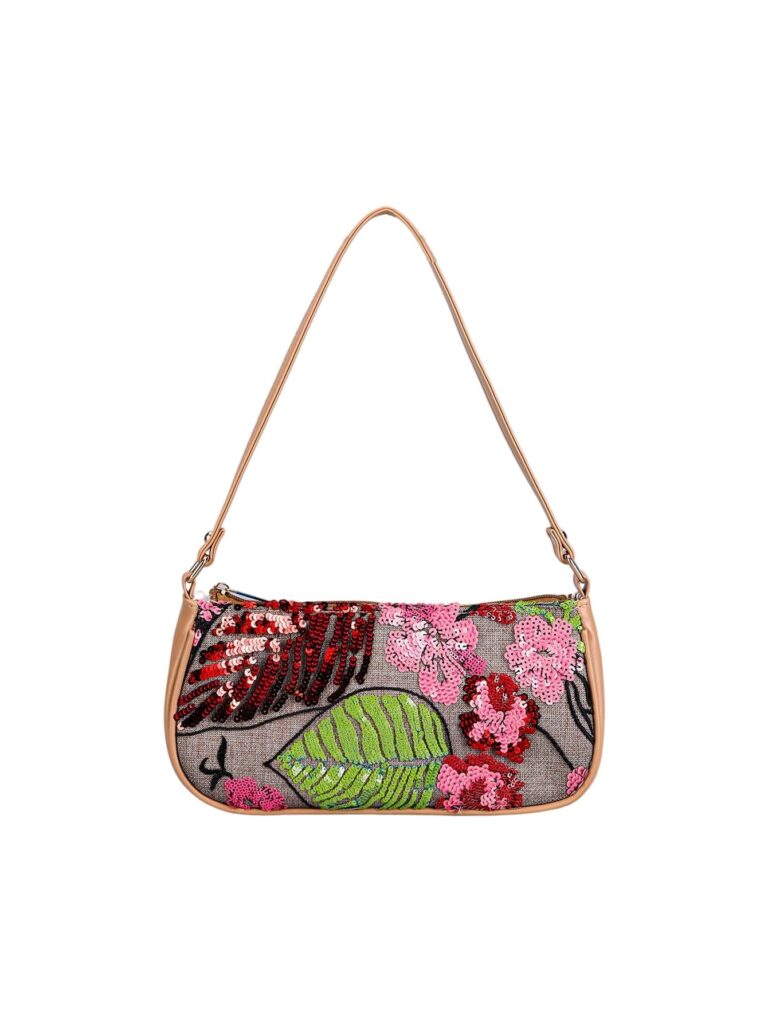 Verdusa Women's Beaded Floral Square Sequin Handbag